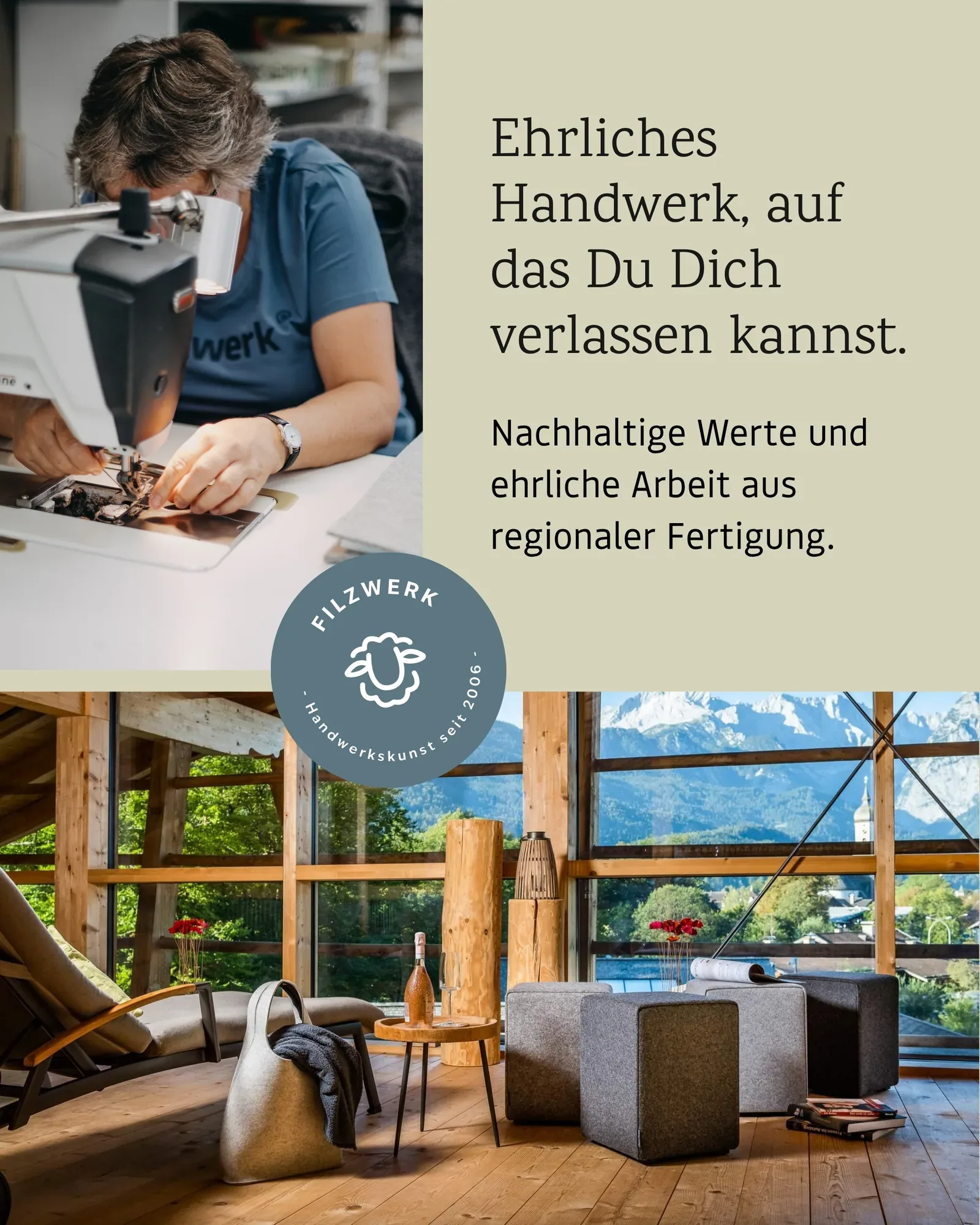 Anzeige von Filzwerk: Ehrliches Handwerk, auf das Du Dich verlassen kannst