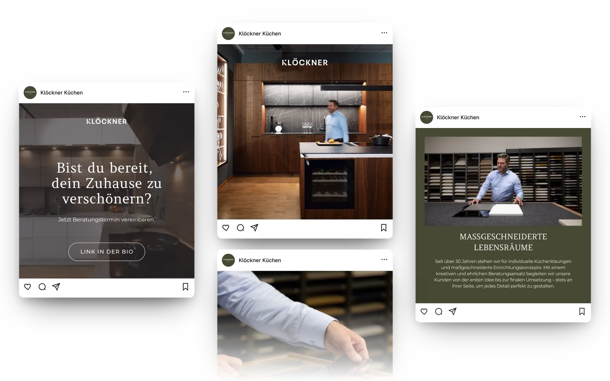 Werbe- und Social-Media-Anzeigen von Klöckner Küchen als Feed-Beiträge