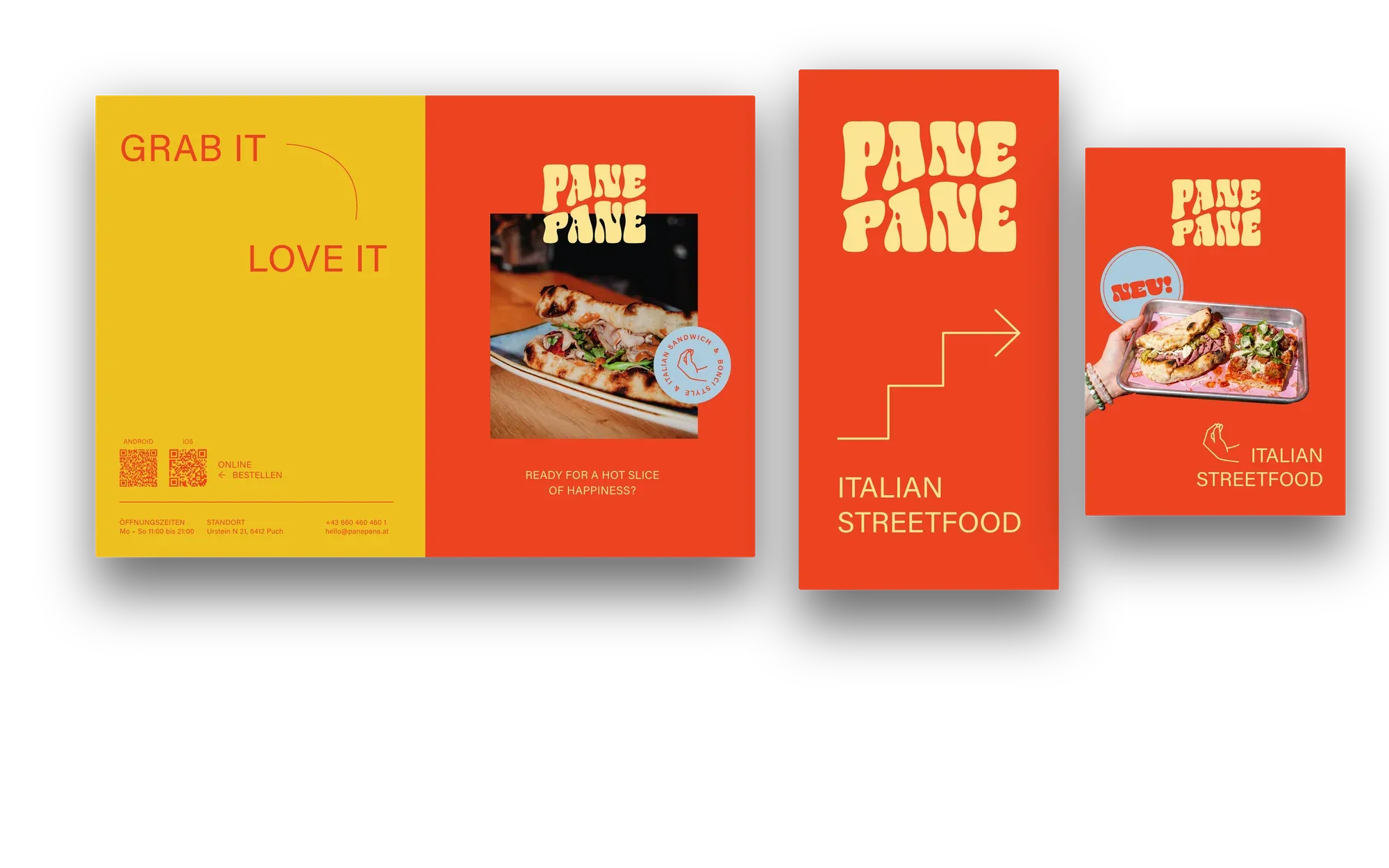 Folder, Wegweiser und Plakat von Pane Pane