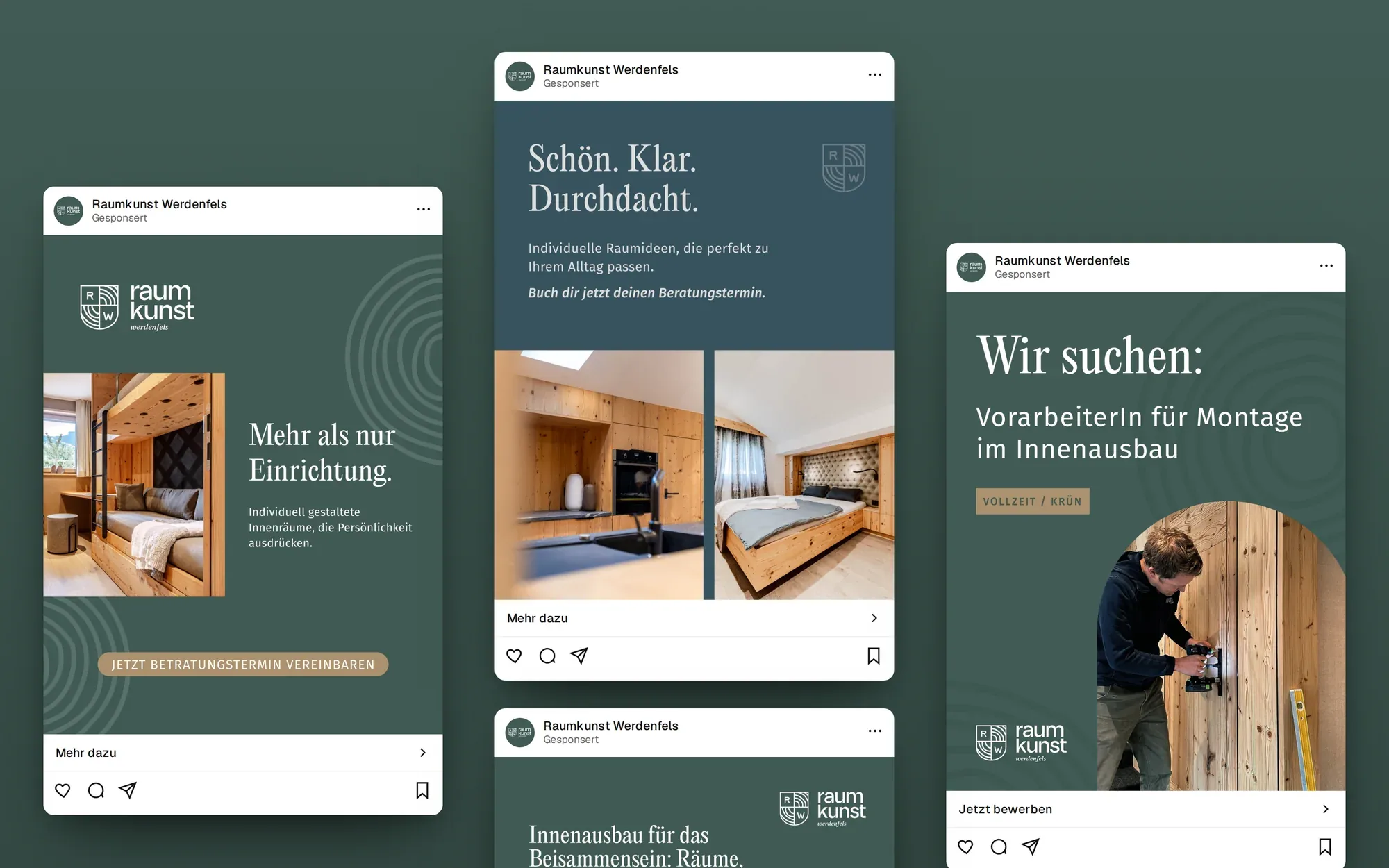 Werbe- und Social-Media-Anzeigen von Raumkunst Werdenfels als Feed-Beiträge