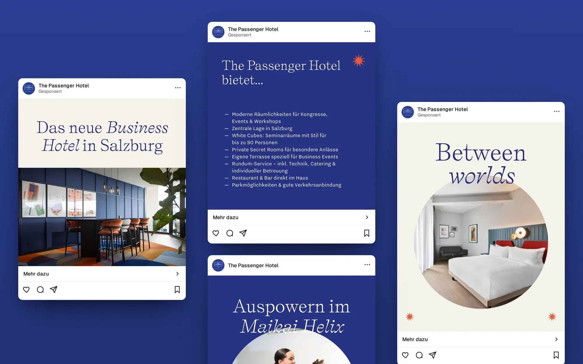 Werbe- und Social-Media-Anzeigen von The Passenger Hotel als Feed-Beiträge